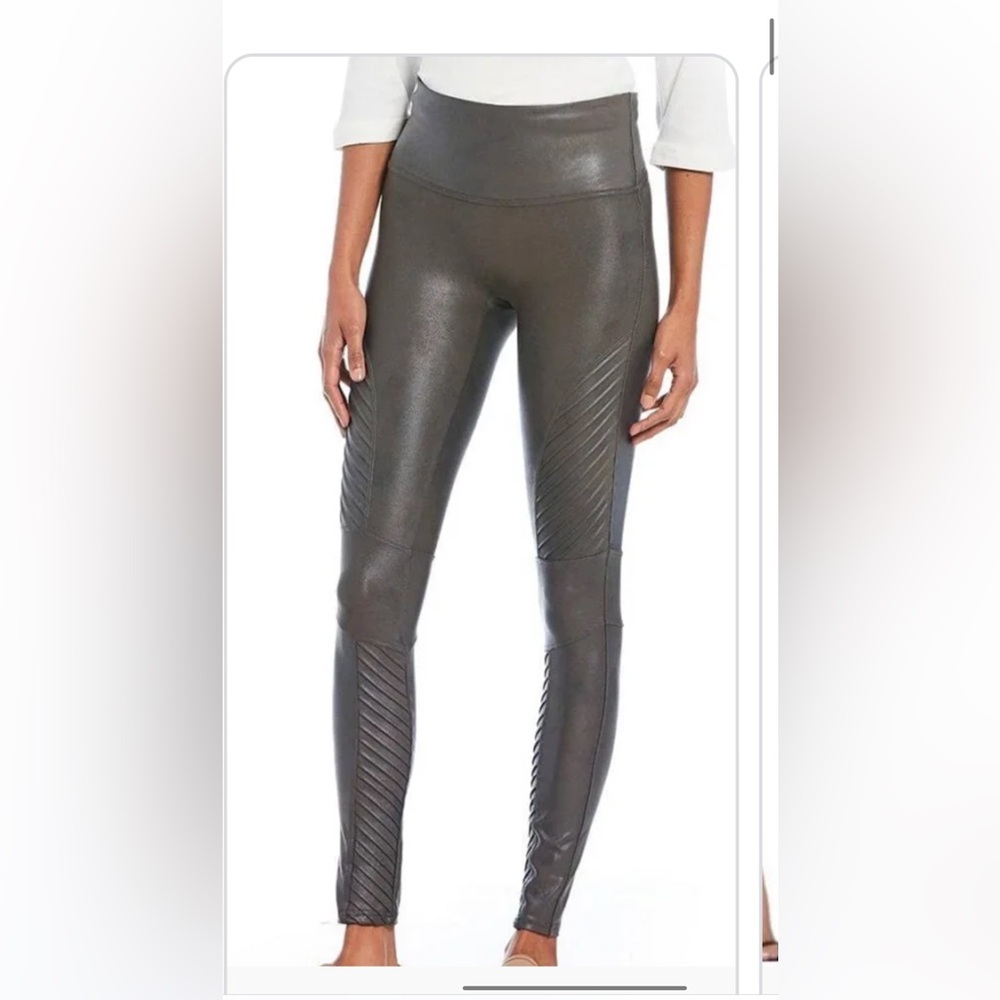 Women's spanx moto Gray Leather leggings